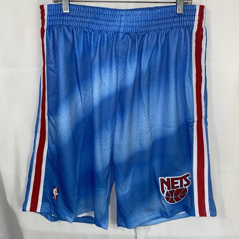 Mens Mitchell & Ness Blue New Jersey Nets Hardwood Classics Swingman Shorts 2XLB